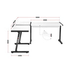 Bureau Huzaro HZ-Hero 6.0 Blanc Acier Fibre de Carbone 178 x 4 x 112 cm