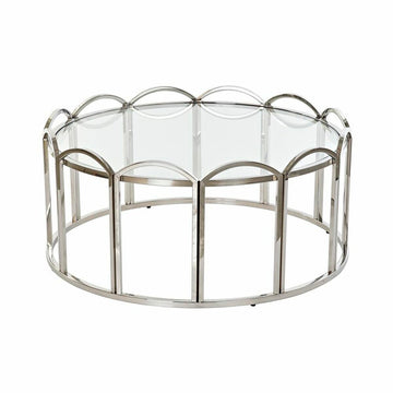 Table d'appoint DKD Home Decor Verre Argenté Métal (100 x 100 x 45 cm)