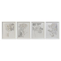Cadre DKD Home Decor 55 x 2,5 x 70 cm Fleurs Romantique (4 Pièces)
