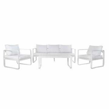 Canapé de jardin DKD Home Decor Blanc Aluminium 78 cm 184 x 72 x 78 cm