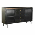 Buffet DKD Home Decor Naturel Noir Doré Métal Bois de manguier (145 x 40 x 85 cm)