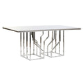 Table de Salle à Manger DKD Home Decor Argenté Verre Acier (180 x 90 x 75 cm)