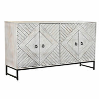 Buffet DKD Home Decor   155 x 40 x 85 cm Métal Blanc Bois de manguier