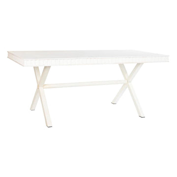 Table de Salle à Manger DKD Home Decor Blanc Métal Bois de manguier 180 x 90 x 76 cm