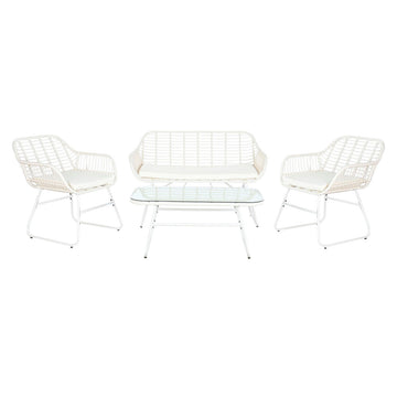 Ensemble Canapé + Table DKD Home Decor Métal rotin synthétique 124 x 74 x 84 cm