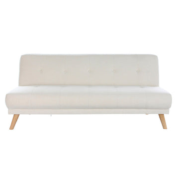 Canapé Convertible DKD Home Decor 172 x 80 x 76 cm Crème Bois d'hévéa Moderne Scandi