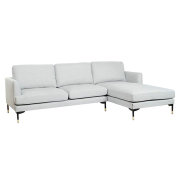 Canapé chaise longue DKD Home Decor Gris clair Métal 250 x 160 x 85 cm