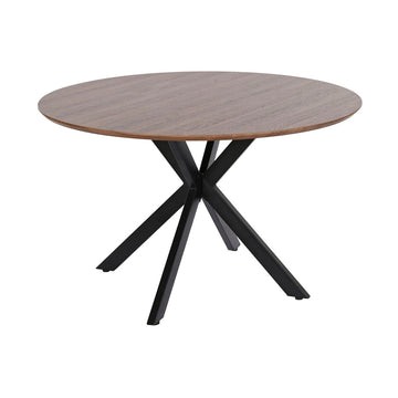 Table de Salle à Manger Home ESPRIT Marron Noir Fer Bois MDF 120 x 120 x 75 cm