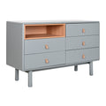 Commode Home ESPRIT Bleu Gris Naturel polypropylène Bois MDF 120 x 40 x 75 cm