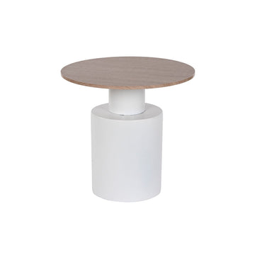 Table d'appoint Home ESPRIT Blanc Naturel Métal Bois MDF 55 x 55 x 52,5 cm