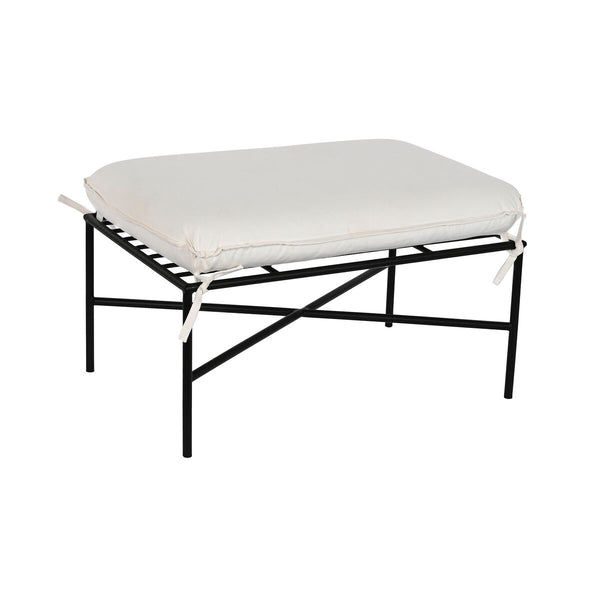 Repose-pied Home ESPRIT Blanc Noir Métal Urbaine 75 x 50 x 45 cm