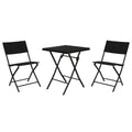 Ensemble Table + 2 Chaises Home ESPRIT Noir Acier rotin synthétique 58 x 58 x 71,5 cm