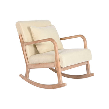 Fauteuil à Bascule Home ESPRIT Blanc Naturel Bois d'hévéa 66 x 88 x 78 cm