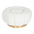 Repose-pied Home ESPRIT Blanc Polyester Métal 65 x 65 x 35 cm