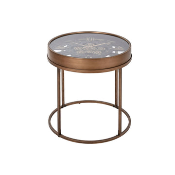 Petite Table d'Appoint Home ESPRIT Noir Doré Métal Verre 48 x 48 x 51 cm