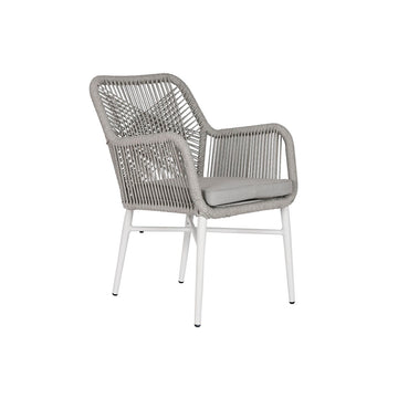 Chaise de jardin Home ESPRIT Blanc Gris Aluminium rotin synthétique 57 x 63 x 84 cm