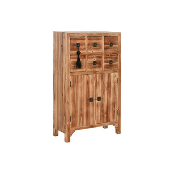 Caisson à Tiroirs Home ESPRIT Noir Naturel Sapin Bois MDF Oriental 63 x 27 x 101 cm