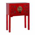 Console ORIENTE Fer Bois MDF Rouge Doré 63 x 26 x 80 cm