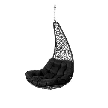 Fauteuil de jardin suspendu Dido Noir Rotin 82 x 84 x 132 cm