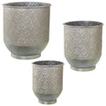 Set de pots de fleurs Alexandra House Living Argenté Métal (3 Pièces)