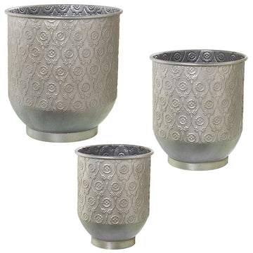 Set de pots de fleurs Alexandra House Living Argenté Métal (3 Pièces)