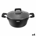 Casserole avec Couvercle en Verre Quttin Grand Chef 3 mm 37 x 24 x 13 cm (4 Unités)