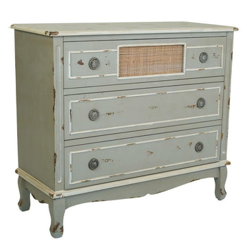 Commode Alexandra House Living Gris Rotin Bois d'épicéa Bois MDF 38 x 80 x 90 cm