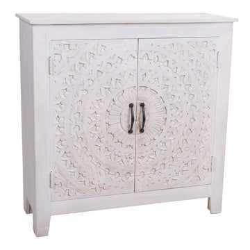 Console Alexandra House Living Blanc Bois de manguier 33 x 90 x 90 cm