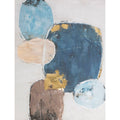 Cadre Huile Romimex Bleu Toile Abstrait 90 x 120 x 4 cm