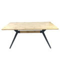 Table d'appoint Romimex Noir Beige Métal Bois MDF 180 x 75 x 90 cm