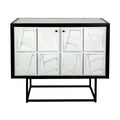 Buffet Romimex Blanc Noir Bois 42 x 92 x 102 cm