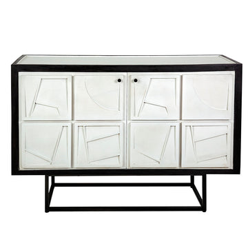 Buffet Romimex Blanc Noir Bois 46 x 86 x 122 cm