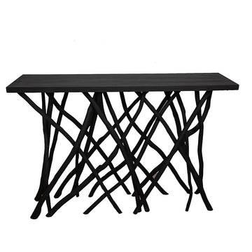 Console Romimex Noir bois de teck 120 x 80 x 35 cm