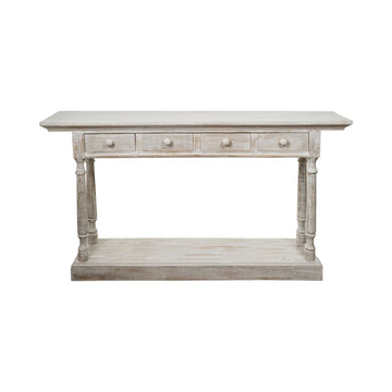 Console Romimex Blanc Bois de manguier Bois MDF 30 x 81 x 152 cm