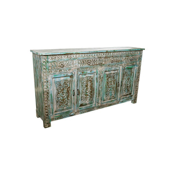 Buffet Romimex Marron Turquoise Bois de manguier 180 x 101 x 40 cm