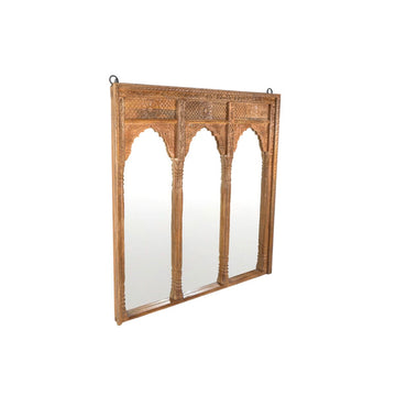 Miroir mural Romimex Marron Bois 150 x 150 x 10 cm Triple