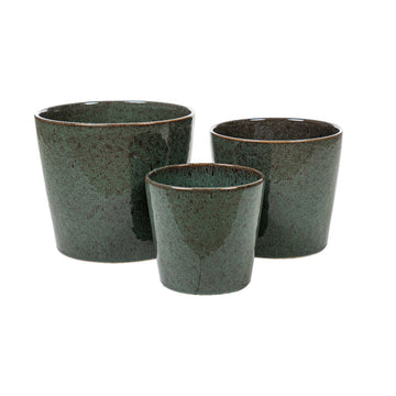 Set de pots de fleurs Romimex Bleu Porcelaine (3 Pièces)