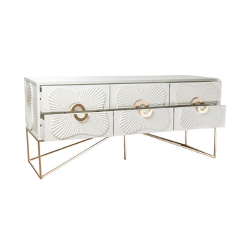 Buffet Romimex Blanc Doré Métal Bois MDF 120 x 54 x 38 cm