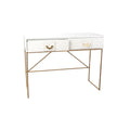 Console Romimex Blanc Doré Métal Bois MDF 100 x 77 x 39 cm