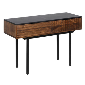 Console ABNER Marron Noir Métal Fer Bois de manguier 110 x 40 x 76 cm