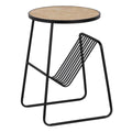 Petite Table d'Appoint Noir Naturel Fer Bois MDF 46 x 48 x 66 cm