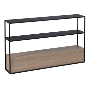 Console Noir Naturel Fer Bois MDF 122,5 x 22,5 x 75 cm