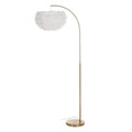 Lampadaire Blanc Doré Métal Plumes 60 W 220-240 V 68 x 40 x 175 cm