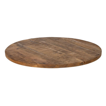 Plateau de table Beige Bois de manguier 80 x 80 x 3 cm Rond Irrégulier