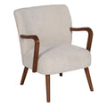 Fauteuil Beige Naturel Polyester Bois d'hévéa Éponge 56 x 56 x 78 cm