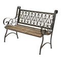 Banc Bordeaux Naturel Noir Bois Fer (115 x 59 x 91 cm)