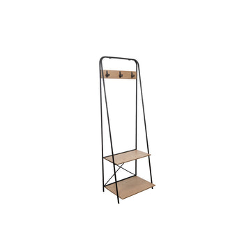 Porte-manteau Romimex Noir Naturel Métal Bois MDF 58 x 174 x 44 cm