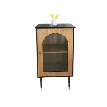 Buffet Romimex Noir Naturel Métal Bois MDF 82 x 55 x 55 cm