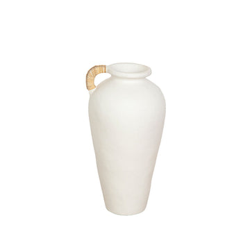 Vase Romimex Blanc Corde Terre cuite 30 x 60 x 30 cm Avec poignée