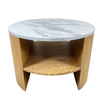 Table d'appoint Romimex Blanc Naturel Bois MDF 60 x 41 x 60 cm